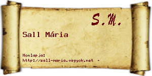 Sall Mária névjegykártya